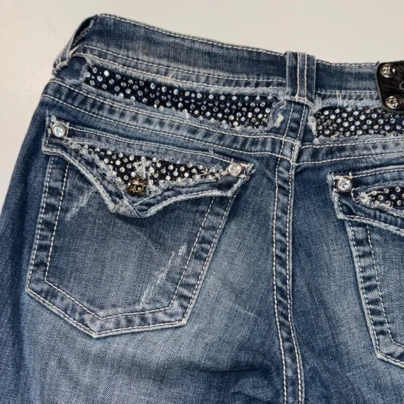 Miss Me Dark Blue Distressed Straight Jeans - Picture 11 of 11